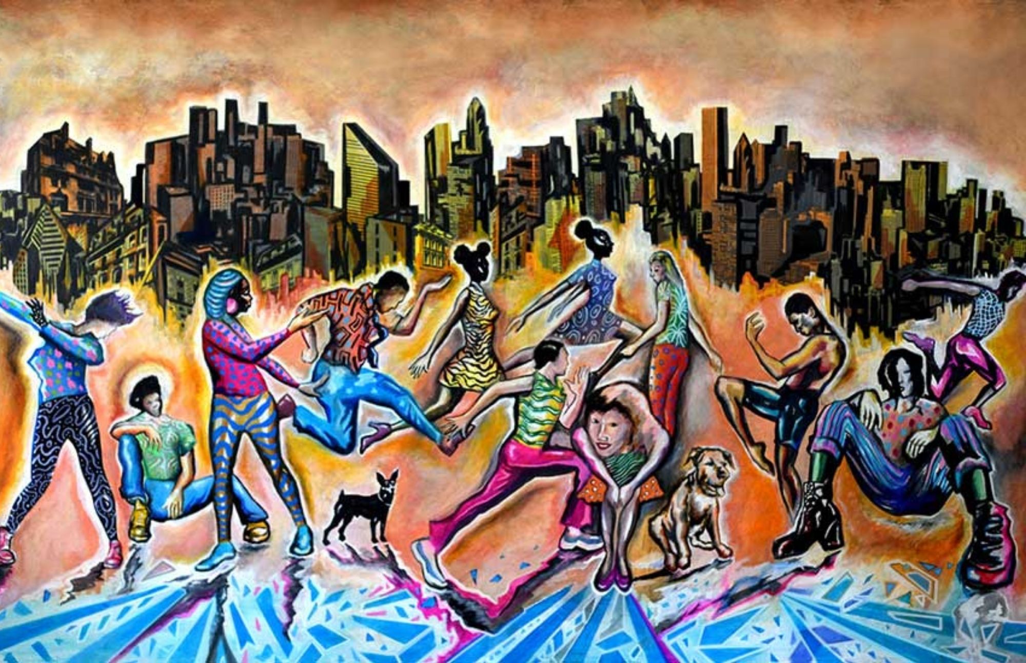 Contemporary Atlanta street dance panel closing out the Blandtown mural timeline